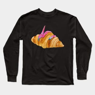 Watercolor croissant - fairy unicorn Long Sleeve T-Shirt